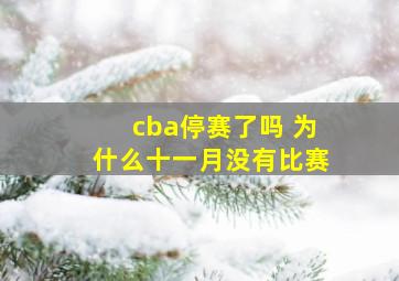 cba停赛了吗 为什么十一月没有比赛